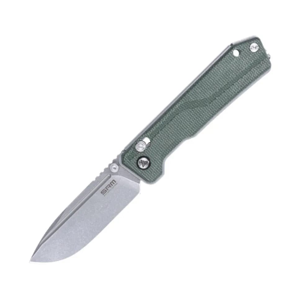 Ніж складаний туристичний SRM Rubik 7228B-MG (8.7 см) 14C28N / Micarta зелений - зображення 1