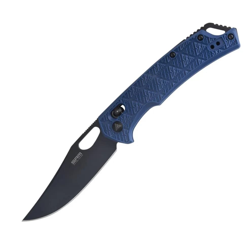 Ніж складаний туристичний SRM Retriever 9201-PL (9 см) 8Cr13MoV / FRN синій - зображення 1