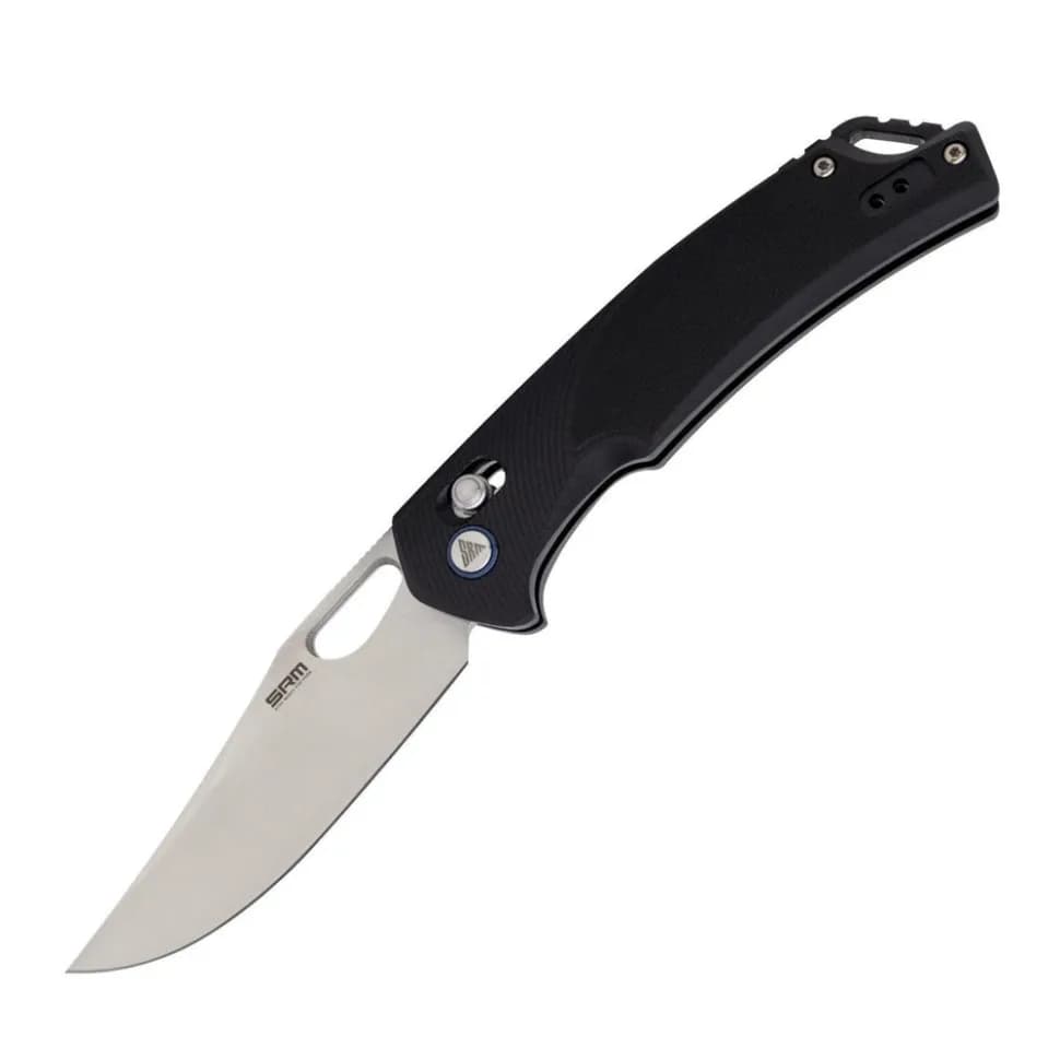 Ніж складаний туристичний SRM Retriever 9201 (9 см) D2 / G10 чорний - зображення 1