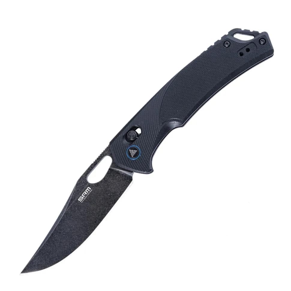 Ніж складаний туристичний SRM Retriever 9201-GB (9 см) D2 / G10 чорний - зображення 1