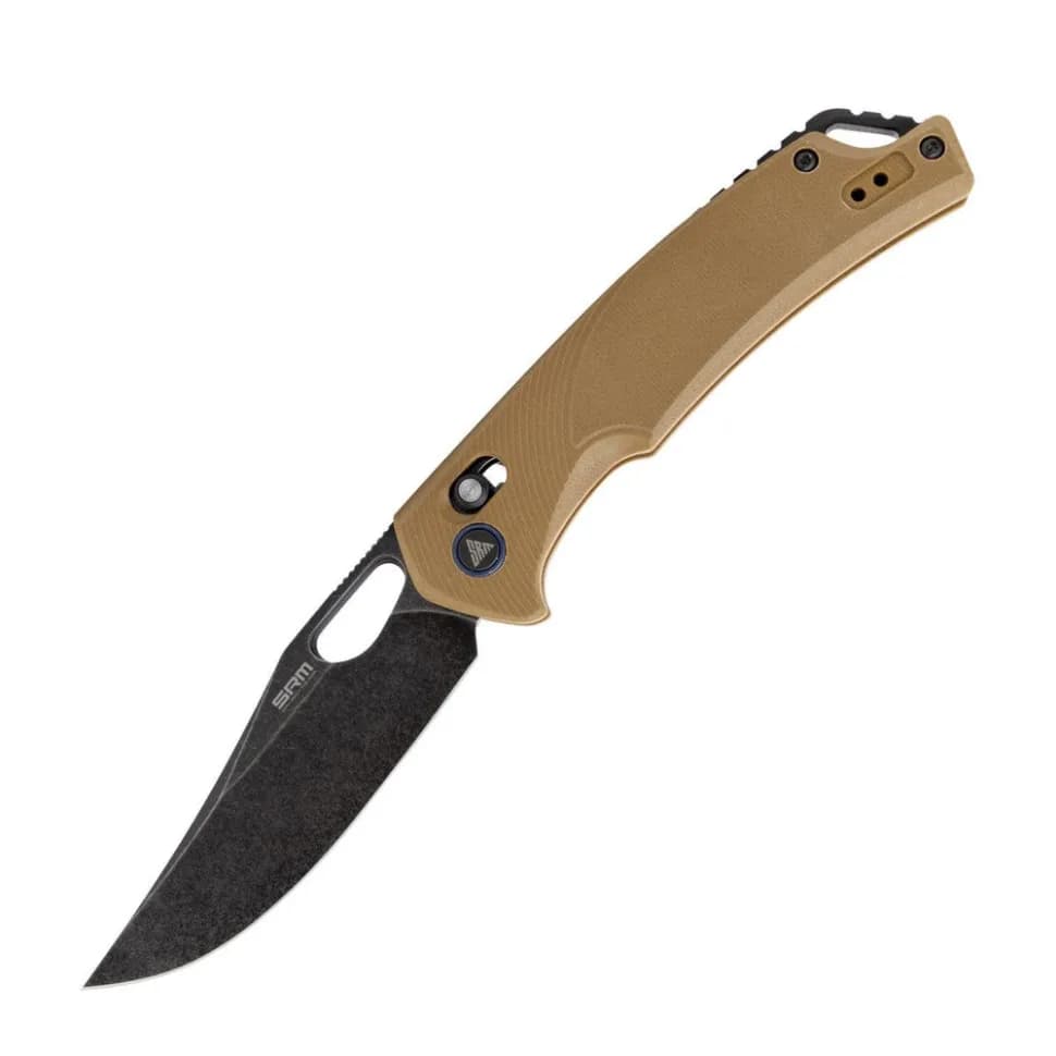 Ніж складаний туристичний SRM Retriever 9201-GW (9 см) D2 / G10 коричневий - зображення 1