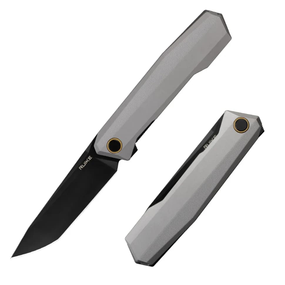 Ніж складаний туристичний Ruike P166-AК, (9.2 см) 14C28N / Aluminum сірий