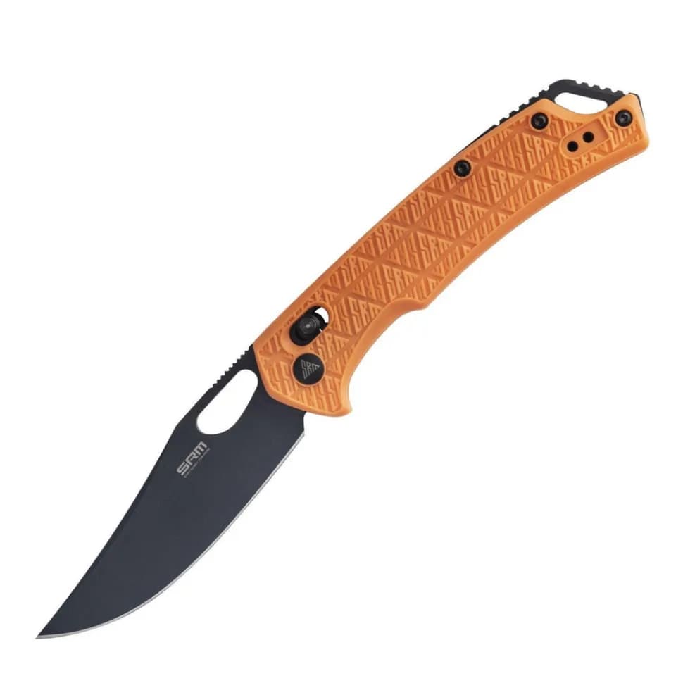 Ніж складаний туристичний SRM Retriever 9201-PJ (9 см) 8Cr13MoV / FRN помаранчевий - зображення 1