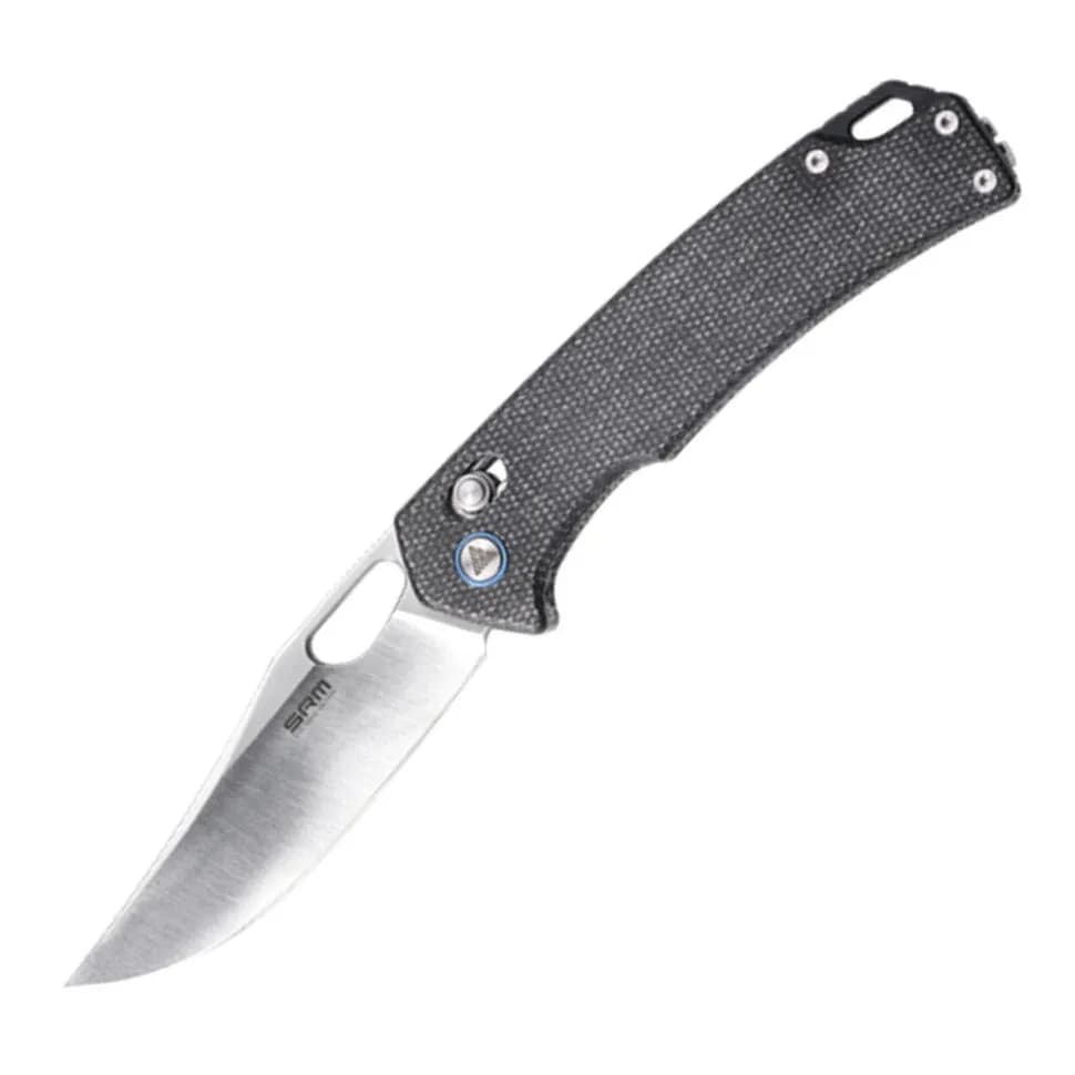 Ніж складаний туристичний SRM Retriever 9203-MB (9 см) 10Cr / Micarta чорний