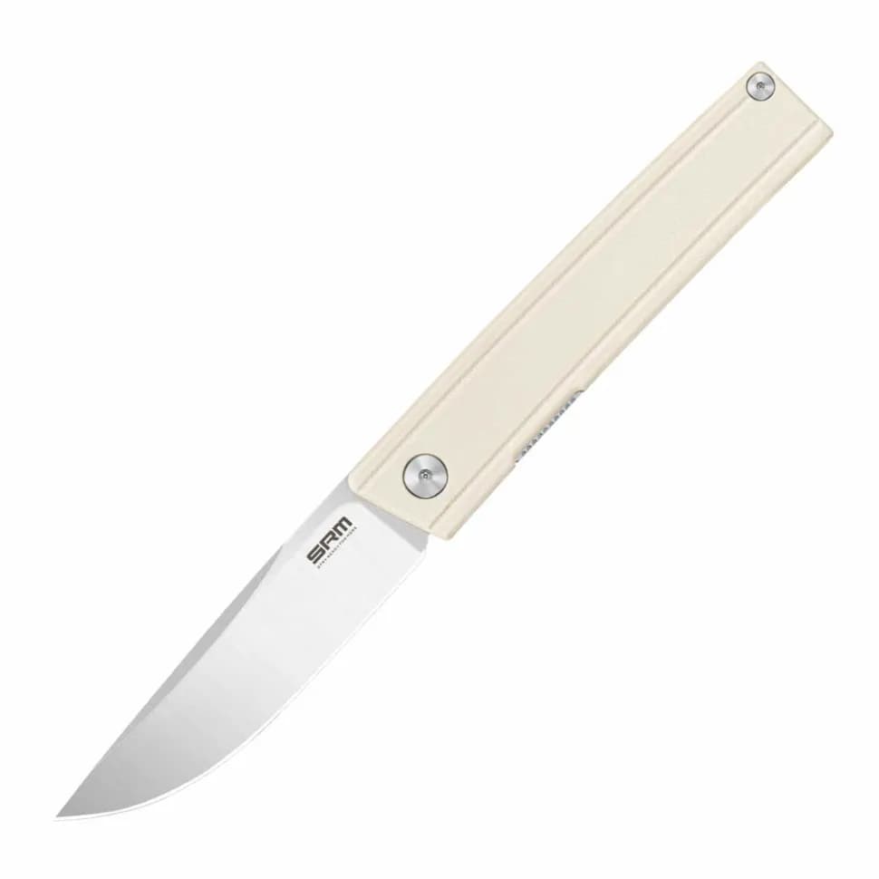Ніж складаний туристичний SRM Gent 401LC-GT (8.3 см) 10Cr / G10 білий - зображення 1