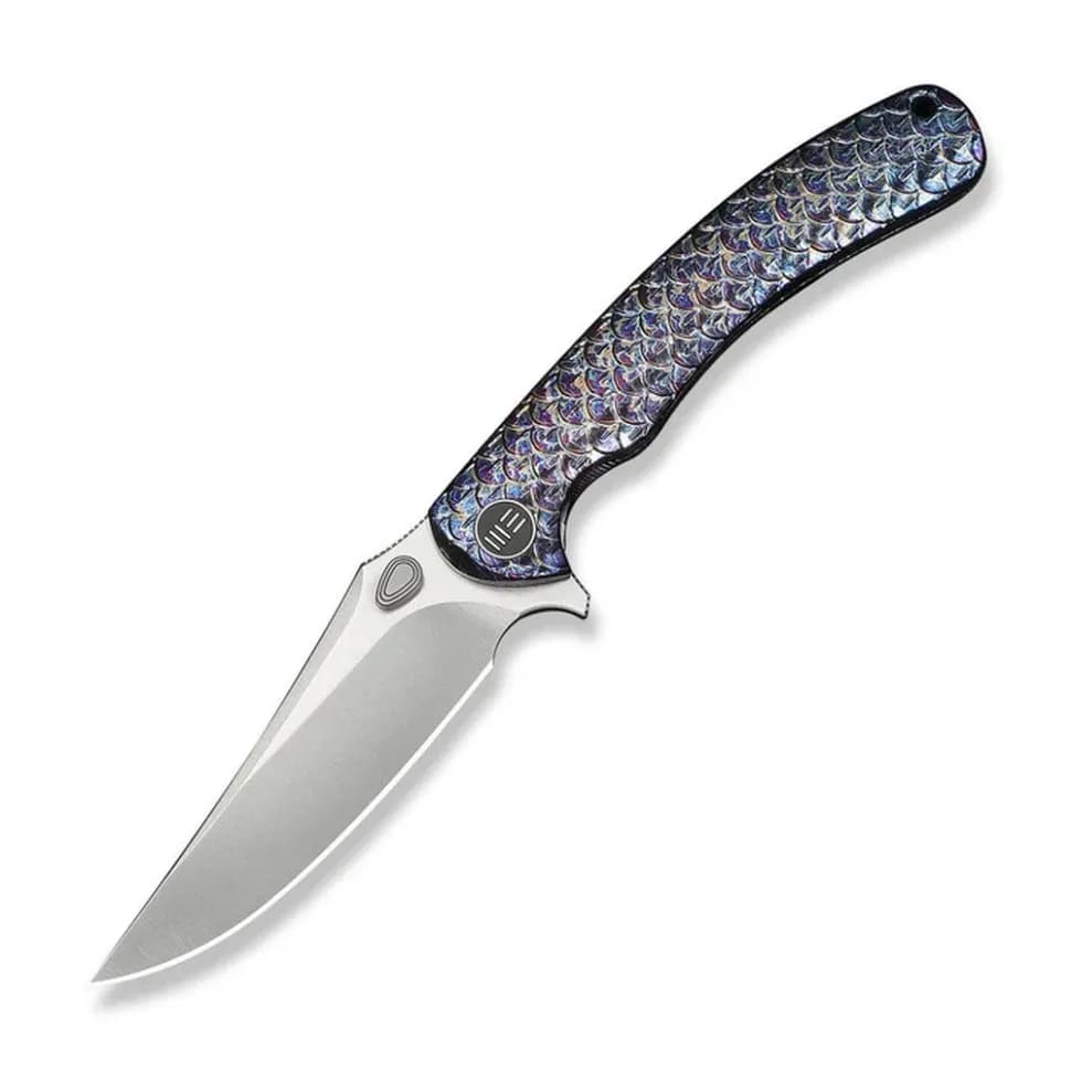 Ніж складаний туристичний Weknife Dracarys, (9.1 см) Böhler M390 / титан 6AL4V полум’яний - зображення 1