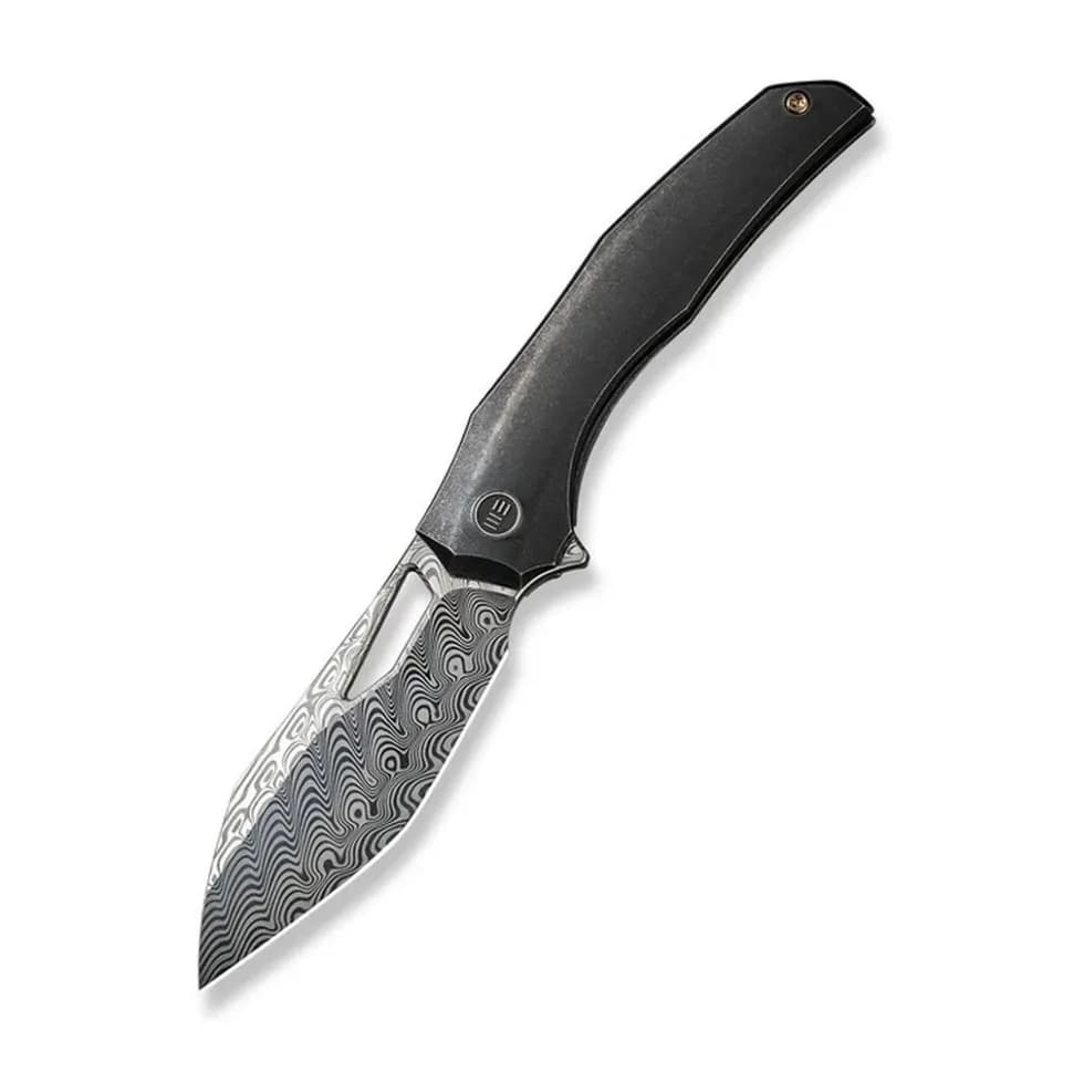 Ніж складаний туристичний WE Knife Ignio Mystery Box Ignio Mystery Box, (8.39 см) Damasteel (Hakkapella) / 6AL4V Titanium чорний