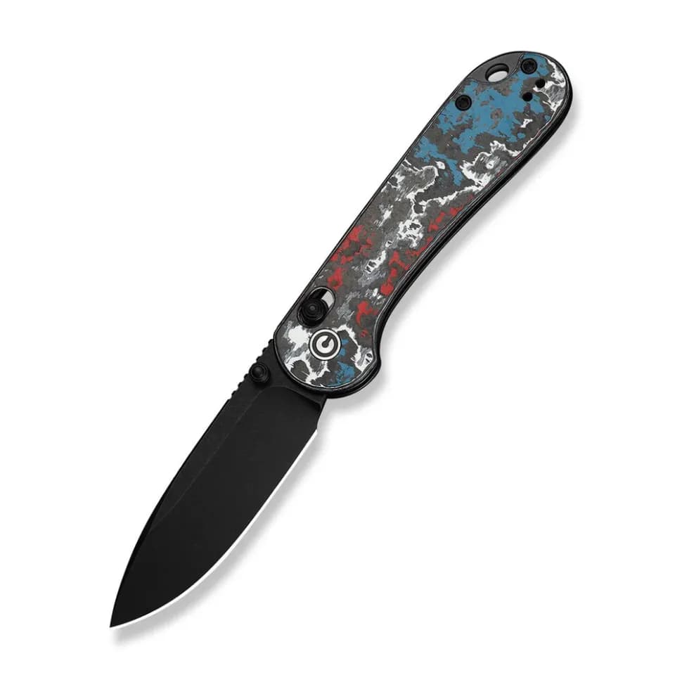 Ніж складаний кишеньковий Civivi Elementum (Crossbar Lock), (7.51 см) CPM S35VN / Nebula FatCarbon Fiber чорний/червоний/синій/білий - зображення 1