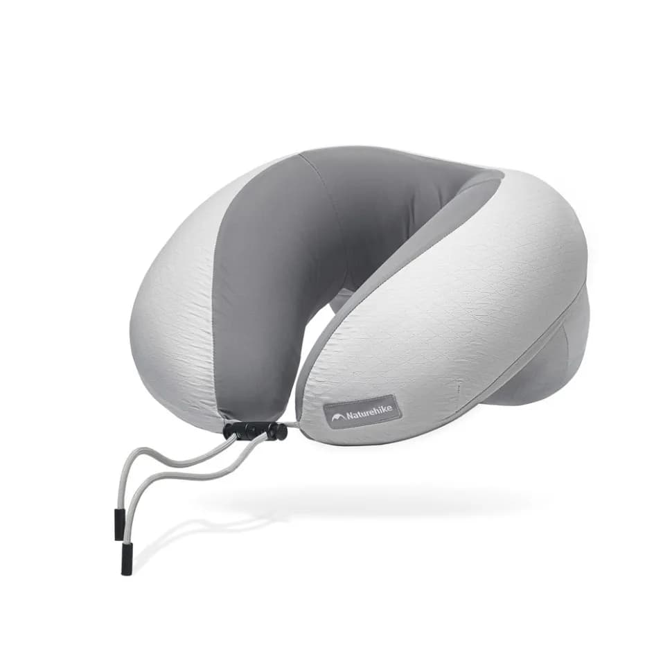 Подушка надувна для шиї Naturehike CNK2550WS040, сіра з чохлом для надування - зображення 1