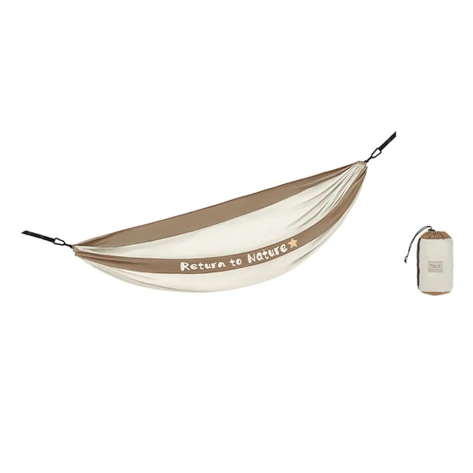 Гамак надлегкий Naturehike одинарний NH21DC011, біло-коричневий - зображення 1