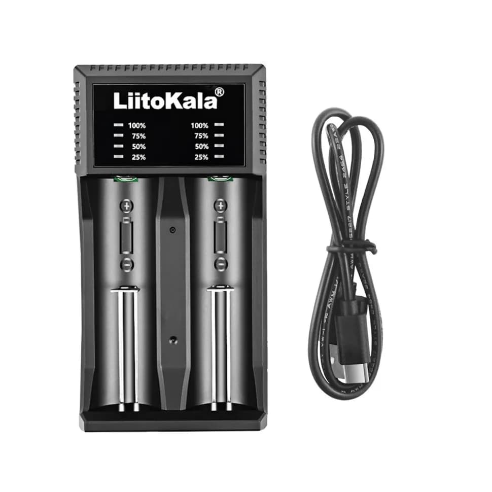 Зарядний пристрій Liitokala Lii-C2, Ni-Mh/Li-ion/Li-Fe, Micro USB, LED
