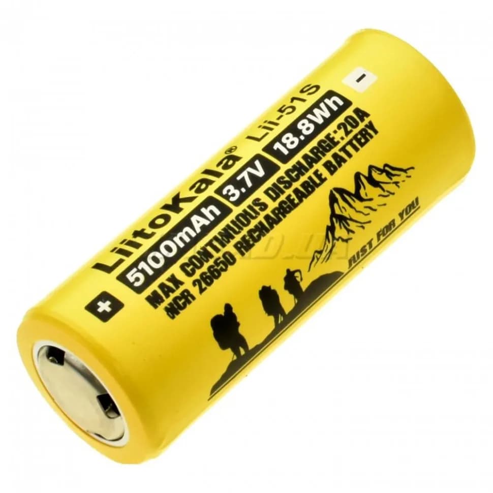 Акумулятор Liitokala Lii-51S 5100 mAh 20A 26650 Li-ion - зображення 1