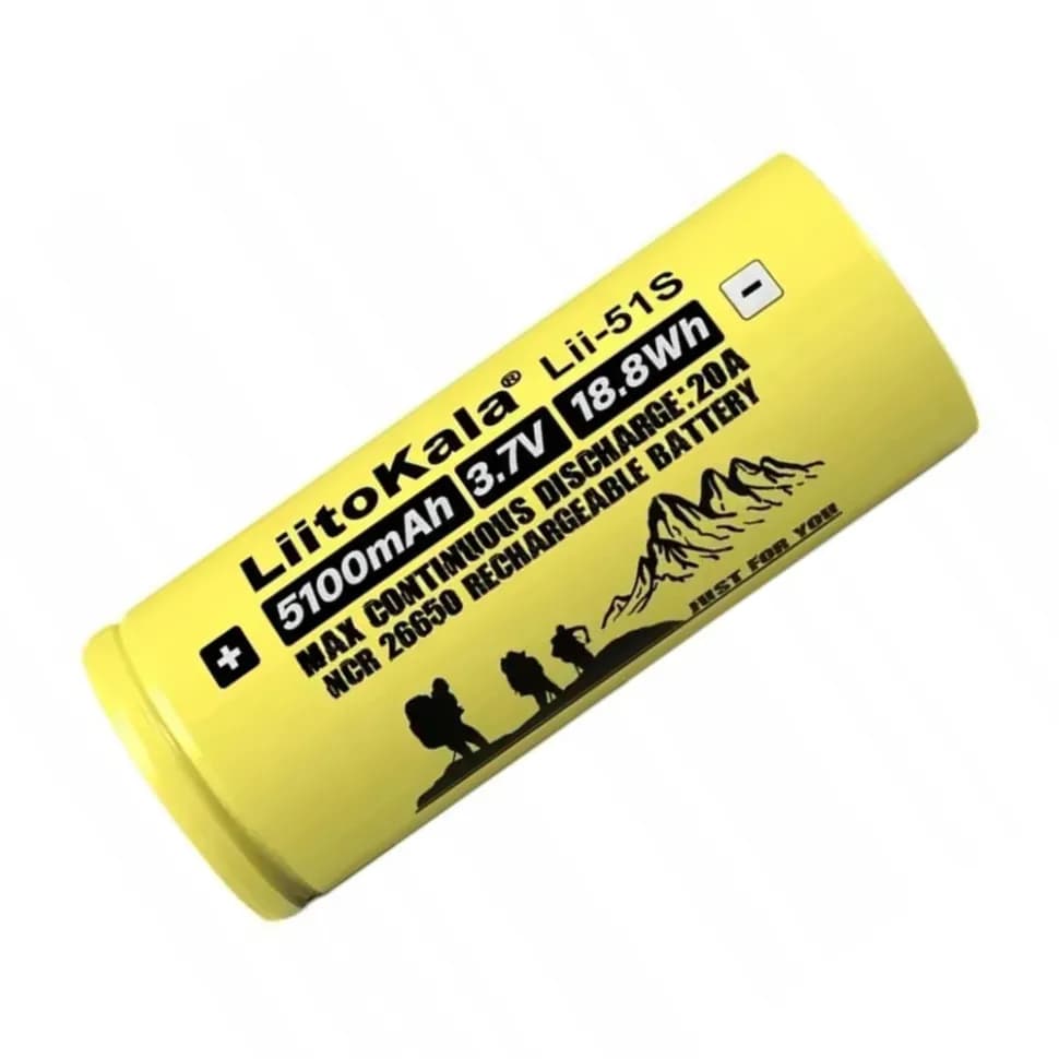 Акумулятор Liitokala Lii-51S-PCB 5100 mAh 20A 26650 Li-ion - зображення 1