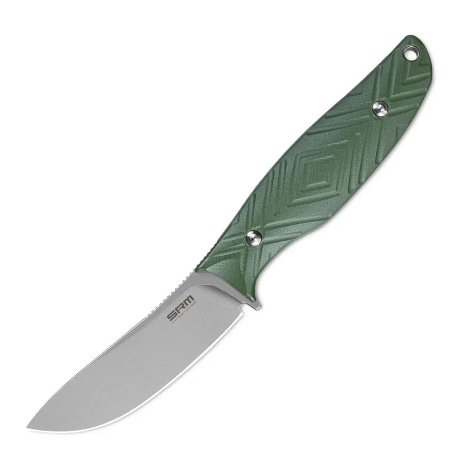 Ніж з чохлом туристичний SRM Fossa 605T-GP, (8.8 см) 14C28N / G10 зелений - зображення 1