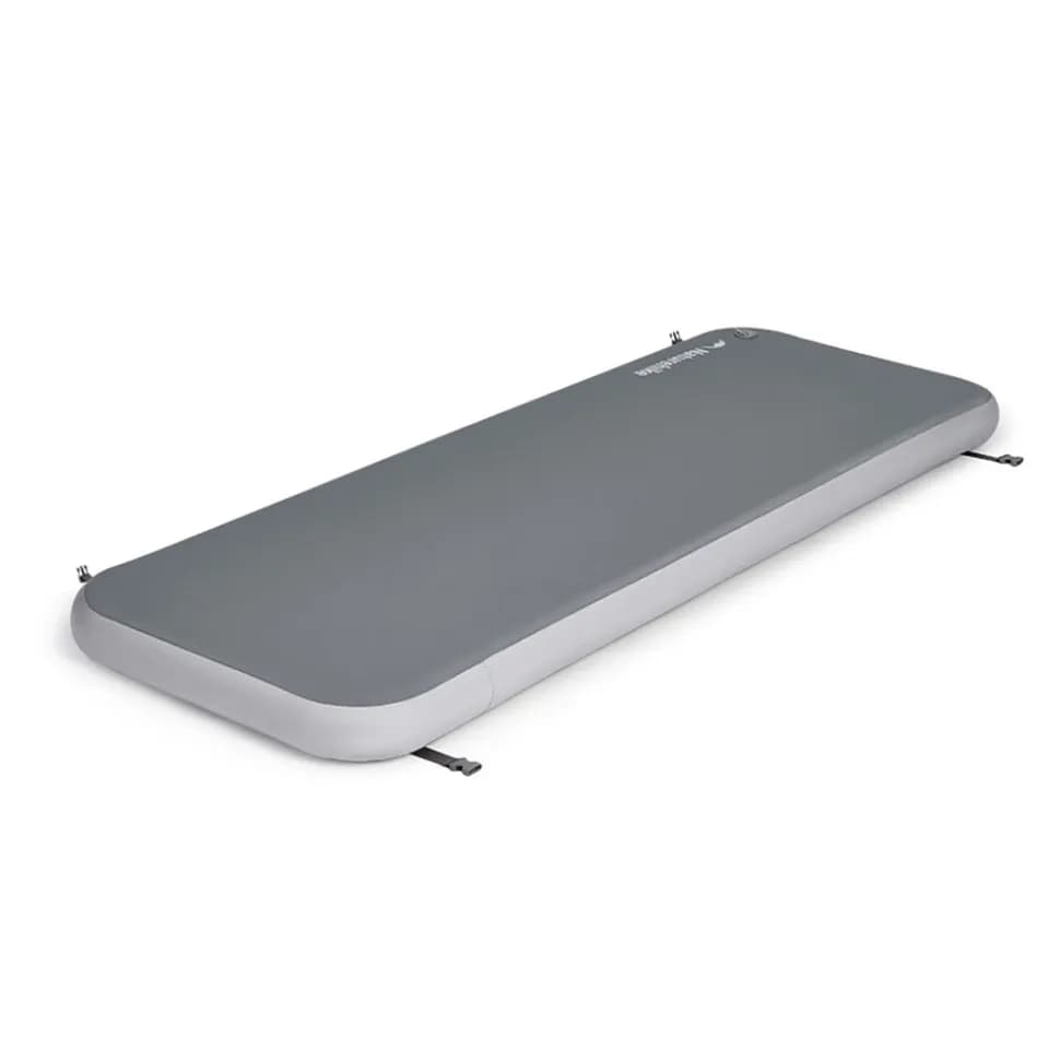 Матрац кемпінговий надувний одномісний Naturehike CNK2550WS039, 192x70x10 см, сірий із ручним насосом