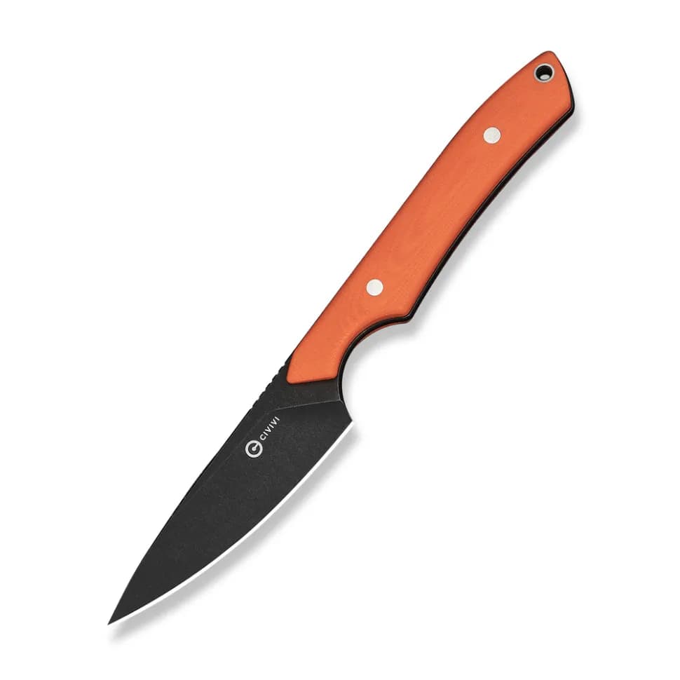 Ніж фіксований кишеньковий Civivi High Grass Field Knife (7,4 см) 14C28N / G10 помаранчевий з чохлом - зображення 1