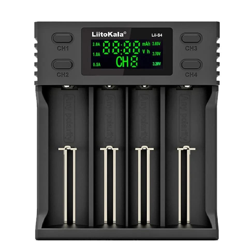 Зарядний пристрій Liitokala Lii-S4, 4 канала, Ni-Mh/Li-ion/LiFePo4, USB, LCD, Box - зображення 1